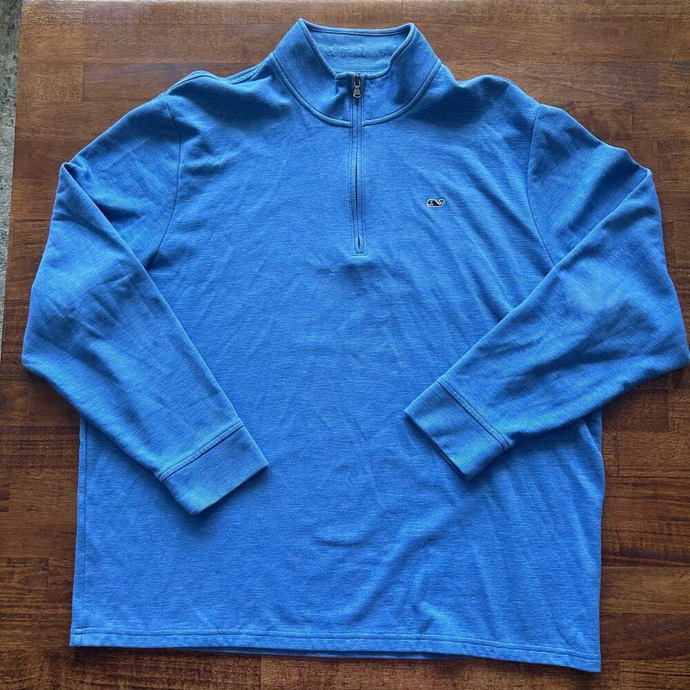 Vineyard Vines Men’s XL Light Blue Half-Zip Pullover – Preppy Classic.​